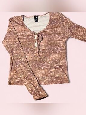 Tie-Front Long Sleeve Top